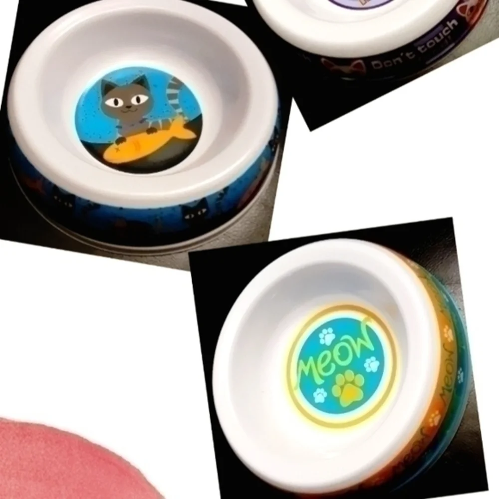 Kitty's Graphic Designs Melamine 4 Cat Bowls Bundle